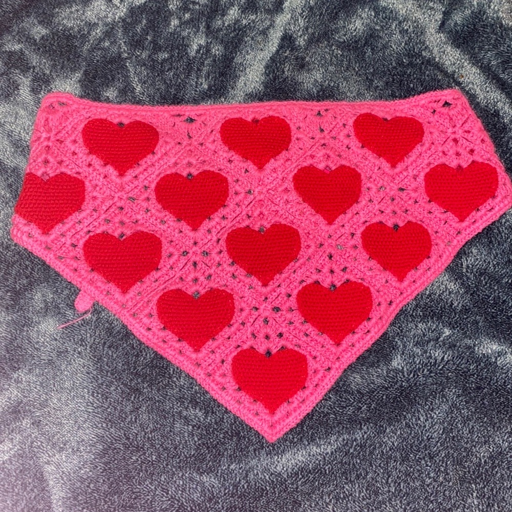 Heart patterned head scarf